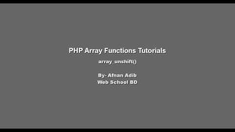 PHP Array Functions -27 (array_unshift())