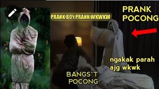 ngakak!! PRANK POCONG DI HOTEL BANGUNIN ORANG TIDUR!!!! #Lucungakak #prankpocong