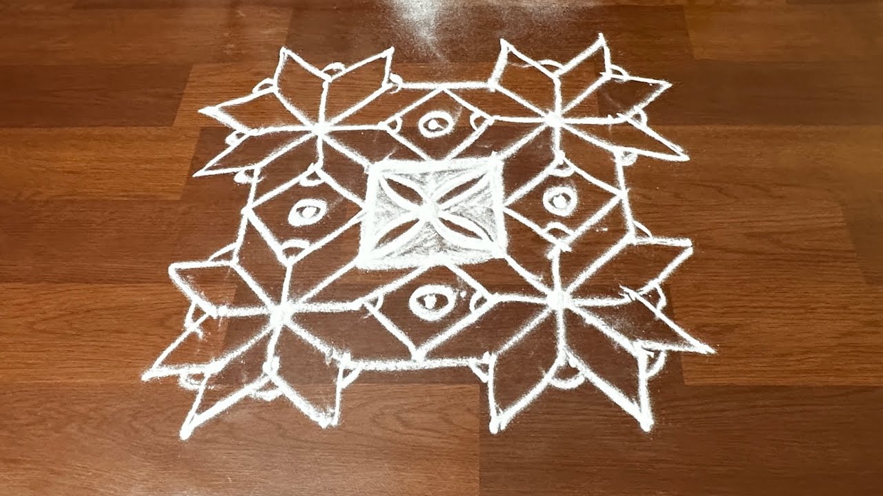 Simple rangoli with morning rangoli - YouTube