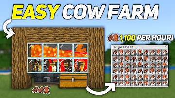 BEST COW FARM in 1.21 Minecraft Bedrock ! (Windows,Console,MCPE)