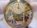 Vintage Reuge musical automaton pocket watch with special concealed scene