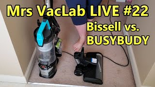 Mrs VacLab LIVE #22 |  Bissell MultiClean Allergen Lift-Off Pet Versus BUSYBUDY TD1-Mate