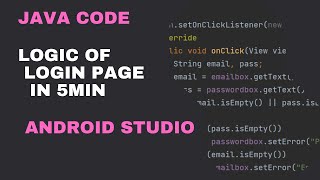 Basic Login Page Logic in Android Studio Java Code | Fully Explained in Urdu Hindi 2024