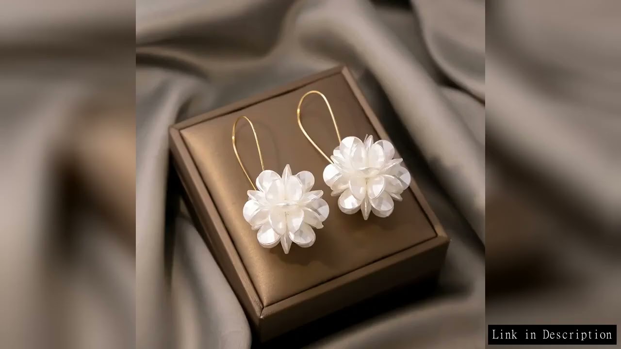 2PC Women's Fashion Trend DIY Pearl Petal Ball Earrings Outdoor Travel Carnival Banquet Party Holida