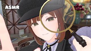 【ASMR】Detective Interrogates You!🔎🖤(close up personal attention, soft spoken roleplay) VR Vtuber screenshot 1