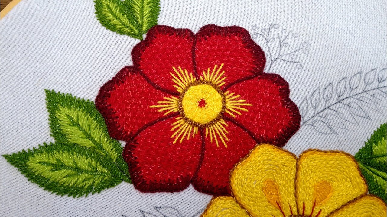 Puntada de Petatillo para bordar flores grandes /Bordados paso a paso