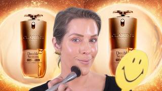  New Clarins Double Serum Foundation  Review U0026 Demo 