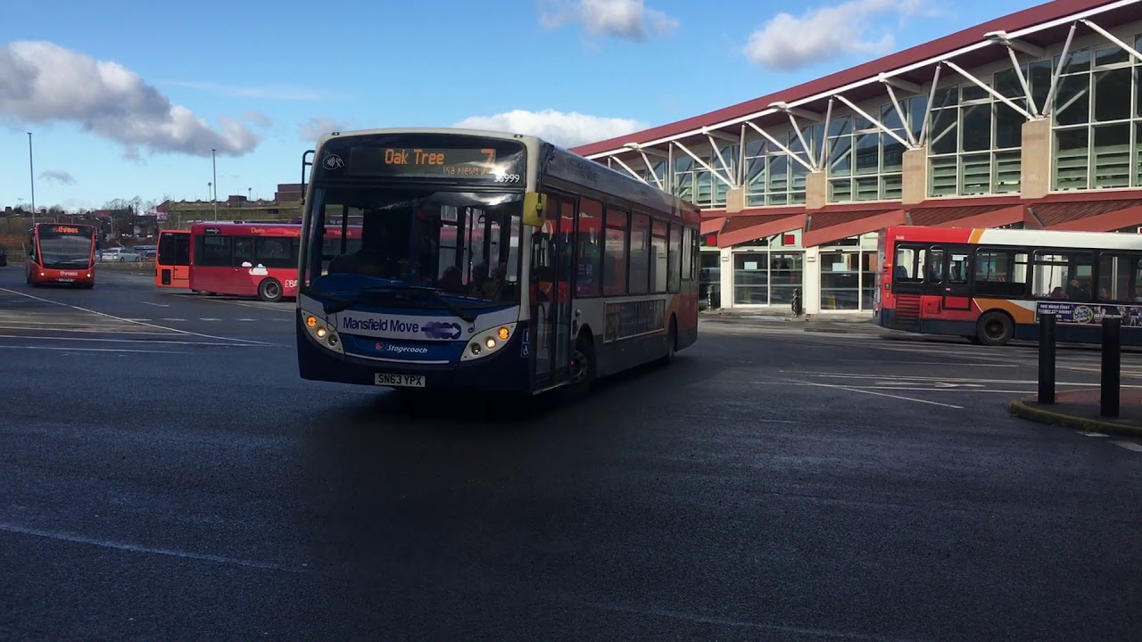 Stagecoach Mansfield 36999 departs Mansfield Bus Station with a 7