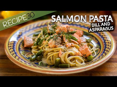 Creamy Salmon Spaghetti with Asparagus