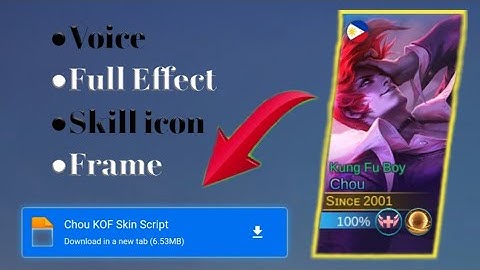 Chou K0F Skin script Tutorial 2022 | •Voice •Skill icon •Frame and Full Effects | MLBB