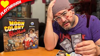 Moon Colony Bloodbath! board game Playthrough / game play (Shared deck building!) Donald X Vaccarino