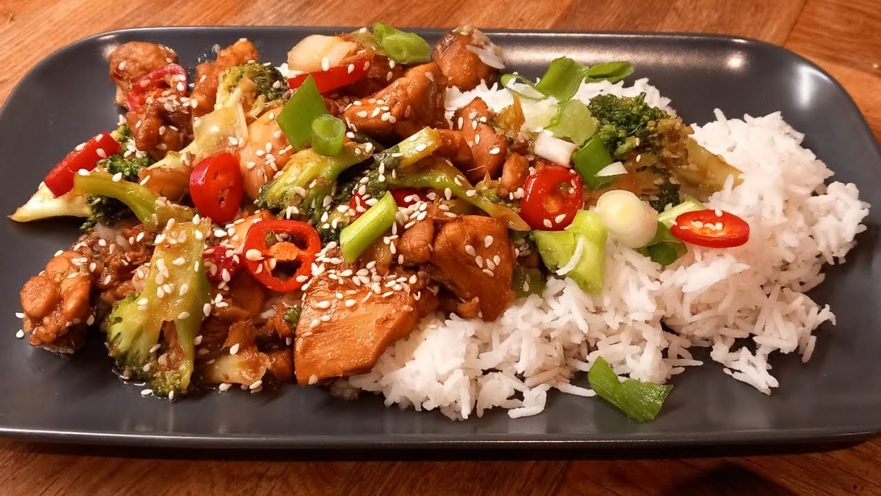 Sticky Soy and Ginger Chicken with Brocolli