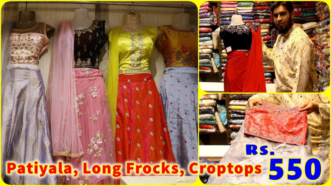 Partywear Dresses Single Dress Courier Long Frocks, Crop Tops