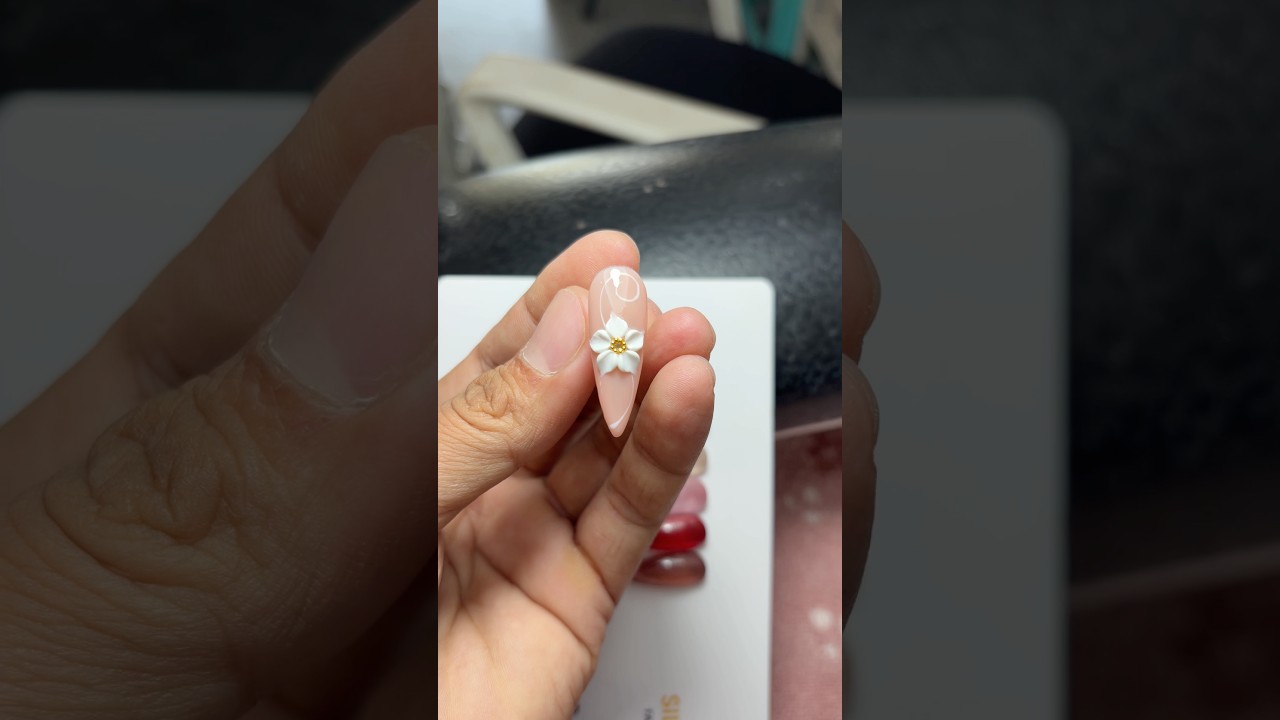 Shills carve clay colour 3D flower tutorial #nails #nailart