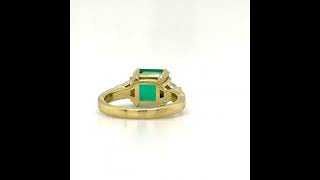Avianti Yellow D Emerald Cut Ring With Tzoid Diamonds