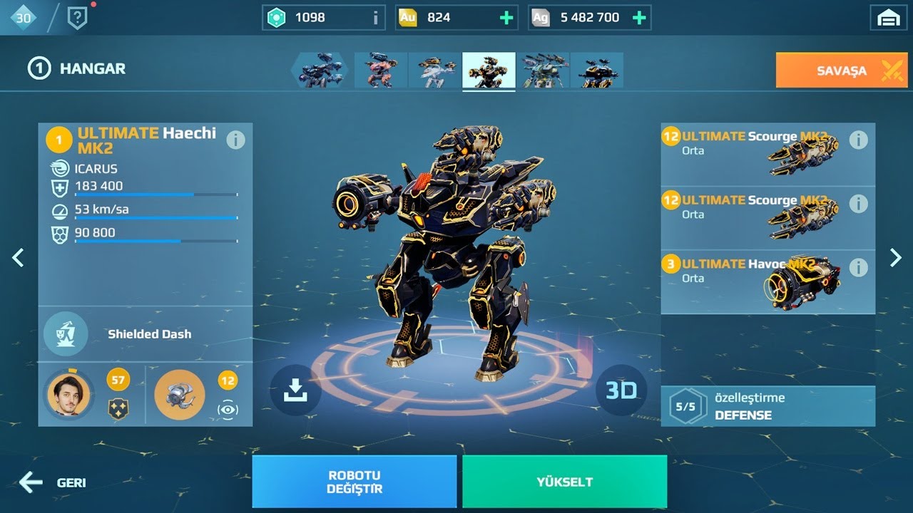 UE Haechi / Havoc / 2x Scourge / War Robots