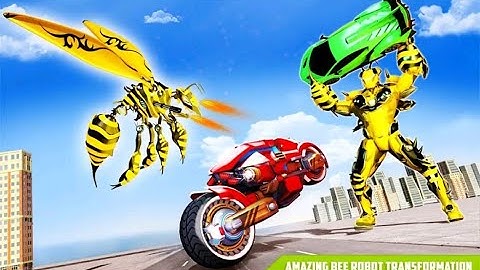 Flying Bee Transform Robot War: Robot Games - Android Gameplay 1080p60