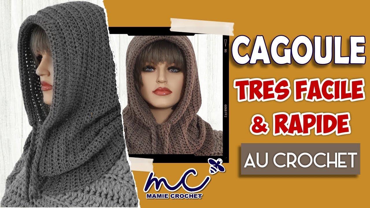 Écharpe cagoule au crochet, écharpe cagoule colorée carré de grand