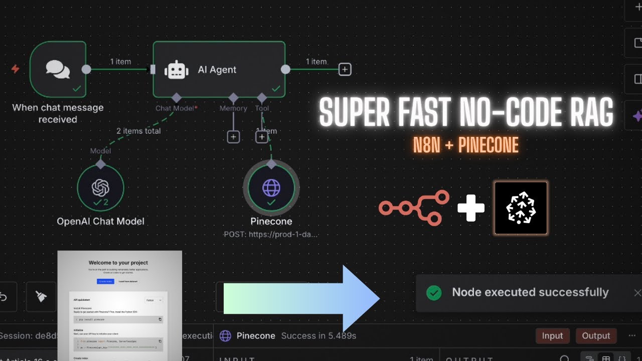 Build a No-Code RAG Workflow in Minutes with n8n + Pinecone (Super Fast ...