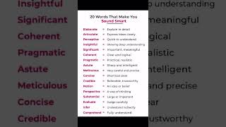 Smart English Words That Make You Sound Intelligent | #english #knowledge #learnenglish #shorts
