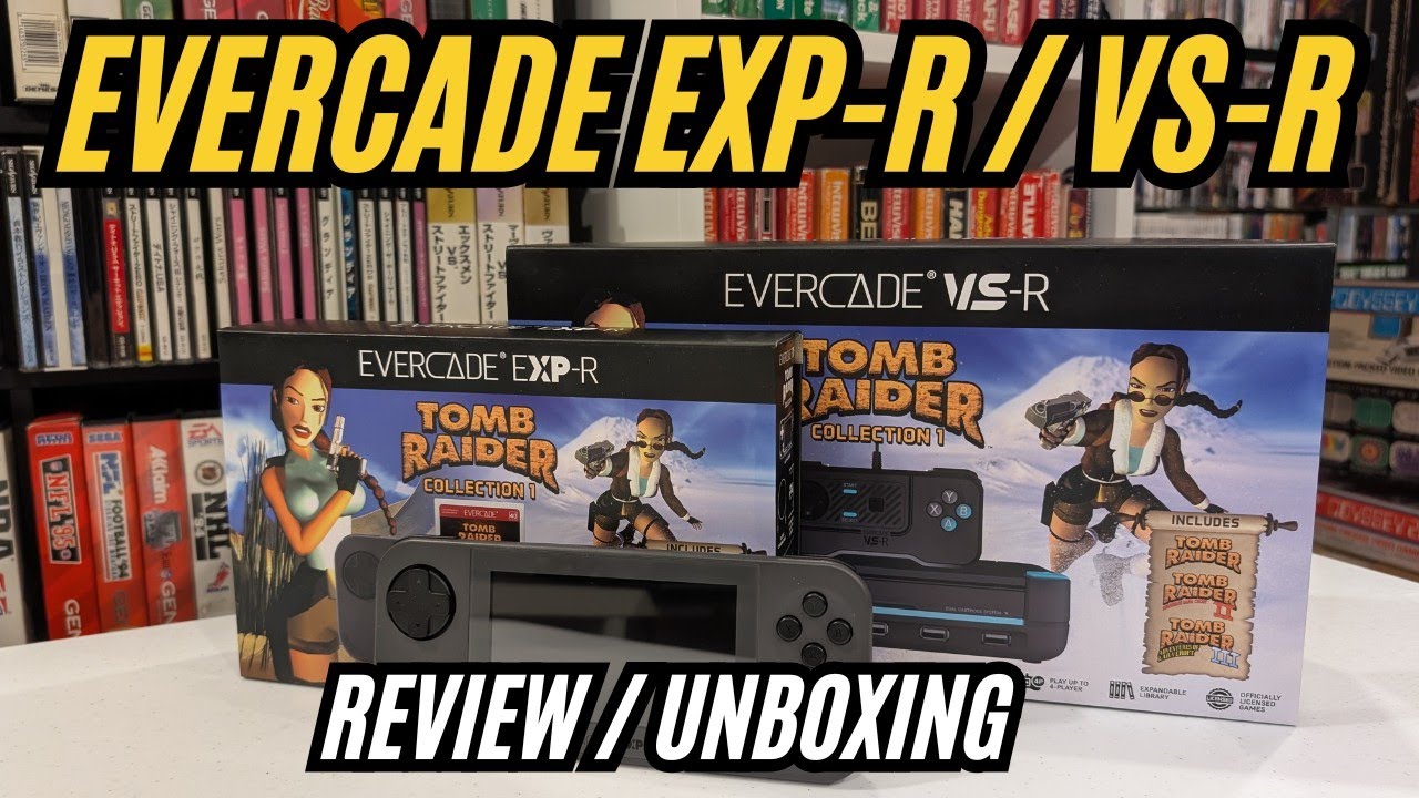 Evercade VS-R e EXP-R - UNBOXING e análise (modelos, Tomb Raider