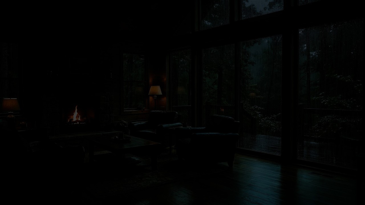 Rainy Night in a Cozy Cabin 🌧️ Fireplace & Rain on Window Sounds for Deep Sleep| Relaxing Rain ASMR