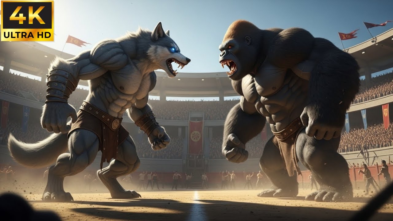 🦍Gorilla vs 🐺Wolf | 🔥⚔️Epic Arena Battle | Who Will Win?