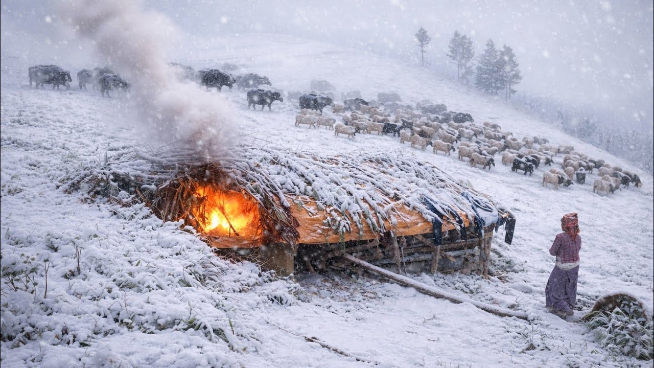 Surviving Shepherd Life in One Of The Coldest Regions Of Nepal |A Snowy Freezing Winter Village intr
