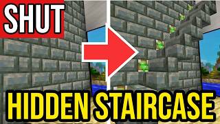 How To Make A HIDDEN STAIRCASE In Minecraft! | Secret Stairs Tutorial! Bedrock & Java!