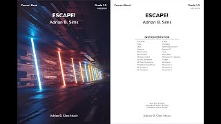 Escape By Adrian B. Sims Grade 1.5, Concert Band