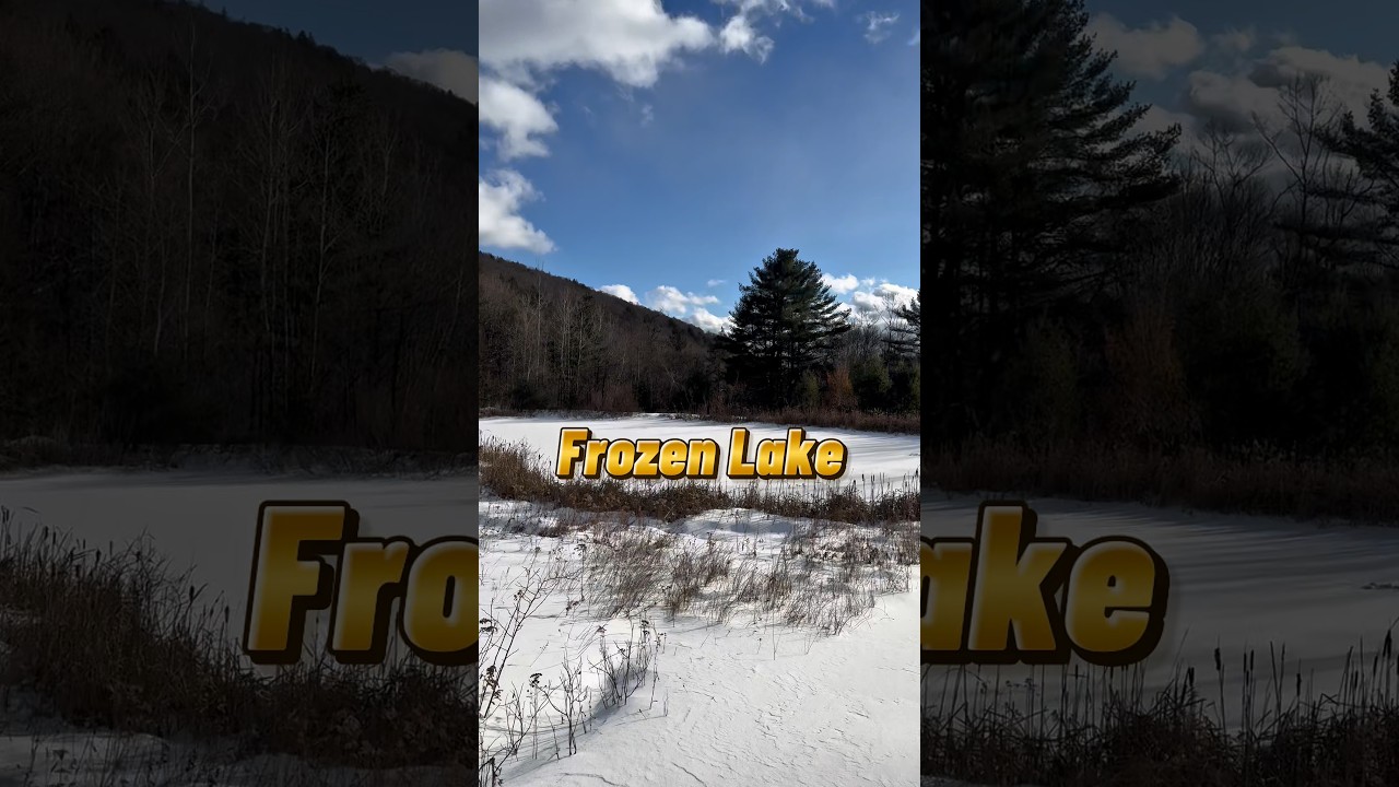 Frozen Lakes & Pool in Catskill Mountains 