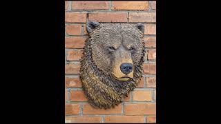 Картина из дерева-Медведь хозяин тайги. A painting made of wood. The bear is the master of the taiga
