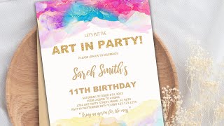 Paint Birthday Invitations: How to Edit on Zazzle  #zazzle #etsy   @Etsy @zazzle
