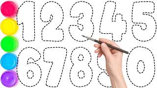 1234567890, Learn to Draw, Paint & Color Numbers & Count 123  for Kids | Easy Step-by-Step Tutorial