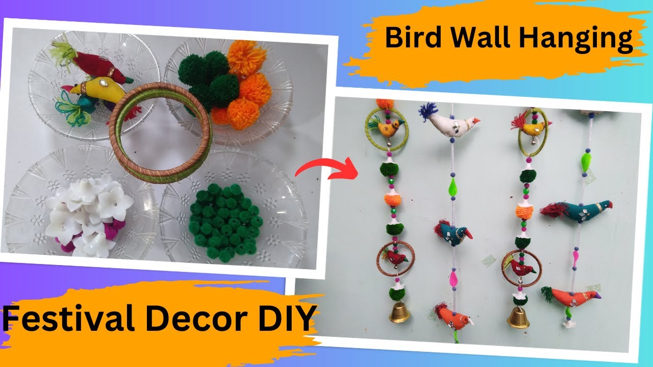 DIY Bird Wall Hanging for Home Decoration from Waste Old Clothes