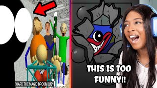 STICKMAN AND HUGGY WUGGY IS TOO FUNNY!!! | Reacting to Random Animations