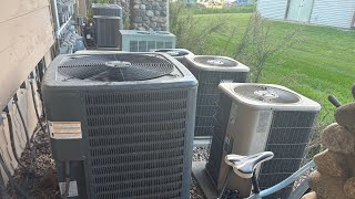 A bunch of various central air conditioners at a Hair Solon! (Revisit) (Some running)