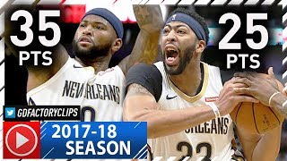 DeMarcus Cousins & Anthony Davis CRAZY Highlights vs Clippers (2017.11.11) - 60 Pts, 25 Reb, CLUTCH!