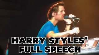 A Full Version of Harry Styles' Speech