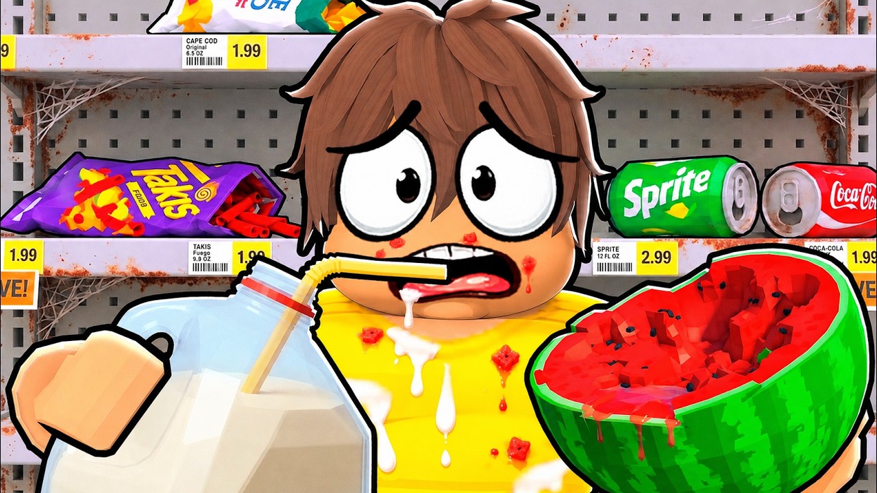 Eat Everything In A Grocery Store, Win 100,000 Robux!