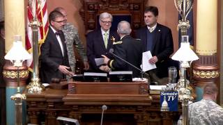 Play video: Senator Colonel John Pappageorge receives the Distinguished Service Medal