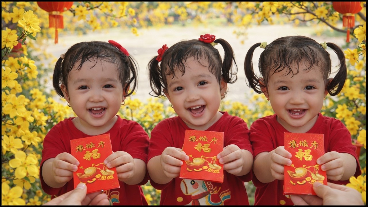 Chú Chiến lì xì năm mới cho gia đình Ba Nàng Tiên, đón Tết đầu tiên ở thành phố | QUỐC CHIẾN Channel