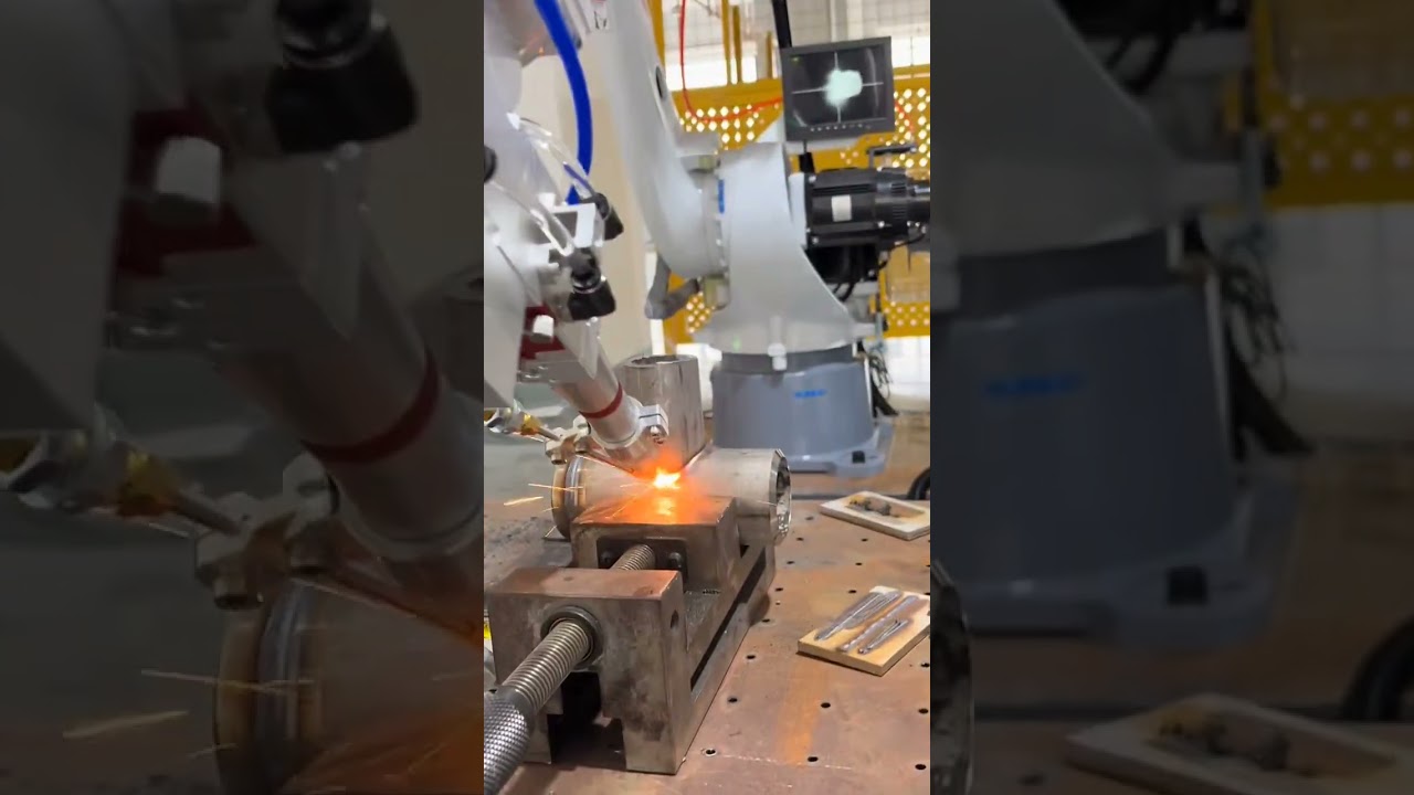 Robotic laser welding handles tee pipes with high consistency and strong, clean welds. 🌟