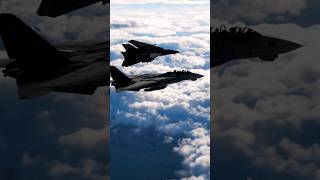 F-14B Tomcat peels away from wingman over Pacific Ocean.#f14 #tomcat #topgun #maverick #retro #80s