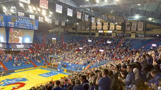 KU fans celebrate at Allen Fieldhouse as KU cuts UNC lead