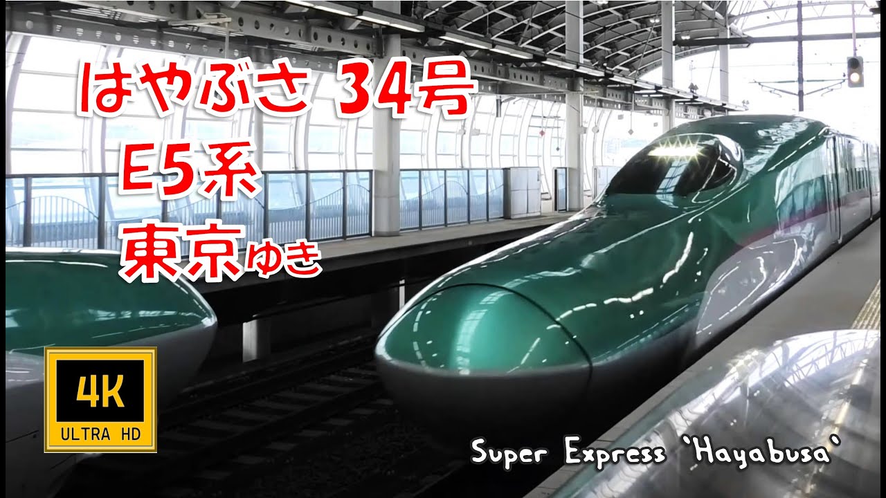 東北新幹線 はやぶさ34号 東京ゆき(車窓) Super Exp Hayabusa No.34