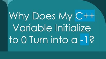 Why Does My C+ +  Variable Initialize to 0 Turn into a -1?