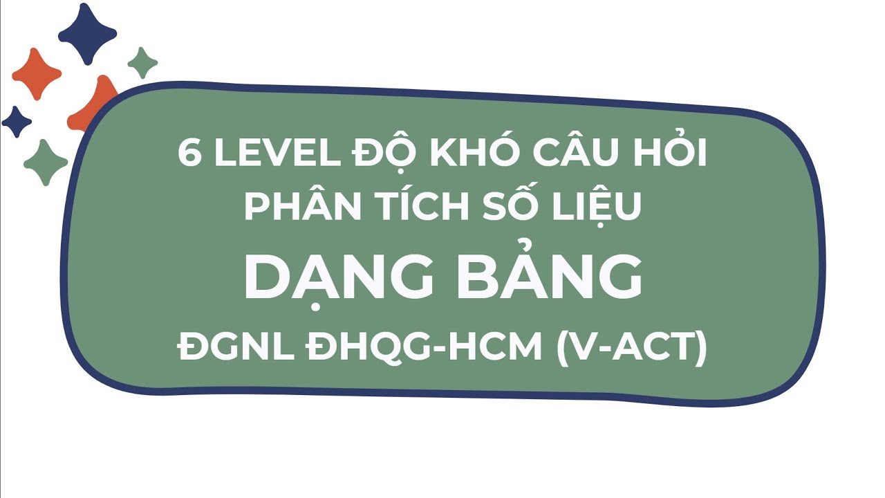 Phân Tích Số Liệu Dạng Bảng - ĐGNL ĐHQG-HCM (V-ACT) | 6 Cấp Độ Câu Hỏi và Mẹo Giải Chi Tiết