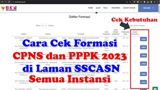 Cara Cek Formasi CPNS dan PPPK 2023 di Laman SSCASN | Semua Instansi