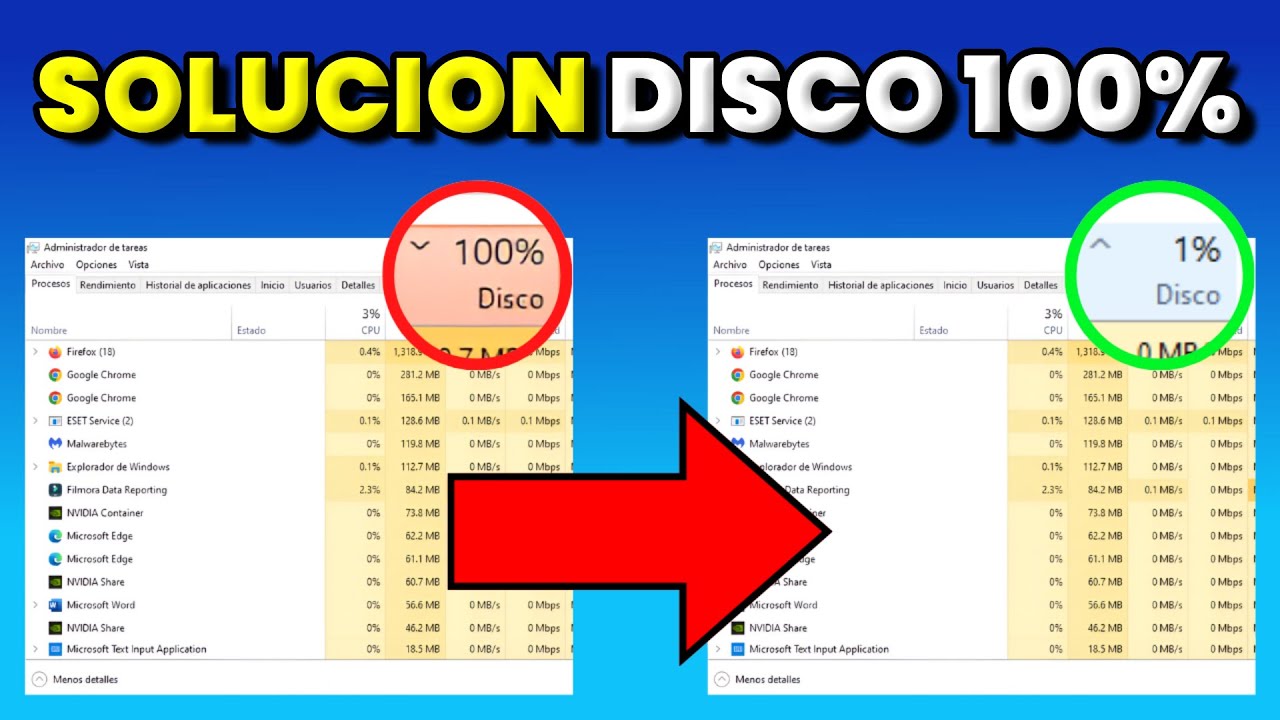 DISCO al 100% de Uso Windows 10 | COMO SOLUCIONARLO - YouTube